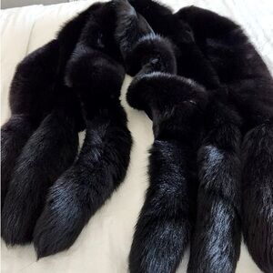 Stunning New Never Worn Black Mink Shawl